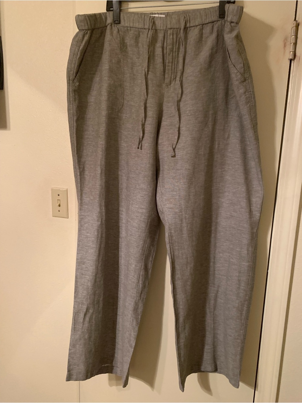 NWOT Liz Claiborne Women's Wide Leg Drawstring Pants in Brown and White XXL